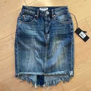 One X One Teaspoon NEW WITH TAGS high waist long rise fitted mid jean skirt
